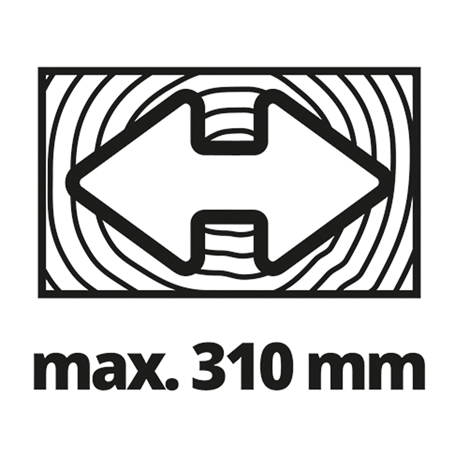 Schnittbreite der Einhell Zug-Kapp-Gehrungssäge TC-SM 2131/1 Dual: max. 310 mm.
