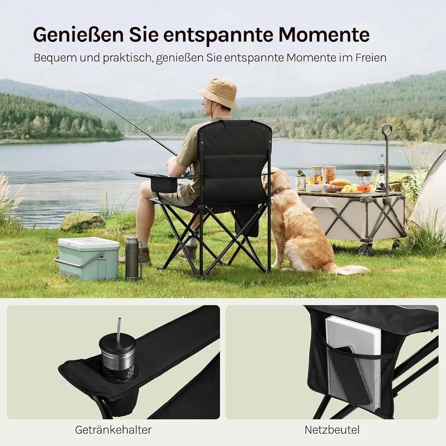 WOLTU Campingstuhl Klappstuhl Camping Stuhl für Angeln Strand_6