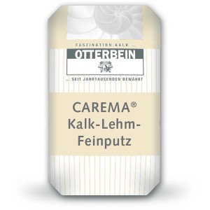 Sack Otterbein Carema Kalk-Lehm-Feinputz, 25 kg, für Innenputz und zur Schimmelvorbeugung.
