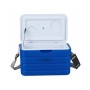 Relaxdays Kühlbox Kunststoff Blau Weiß Isoliert mit Tragegurt Verstellbar 10 l 22,5 cm x 37,5 cm x 23 cm 1,4 kg