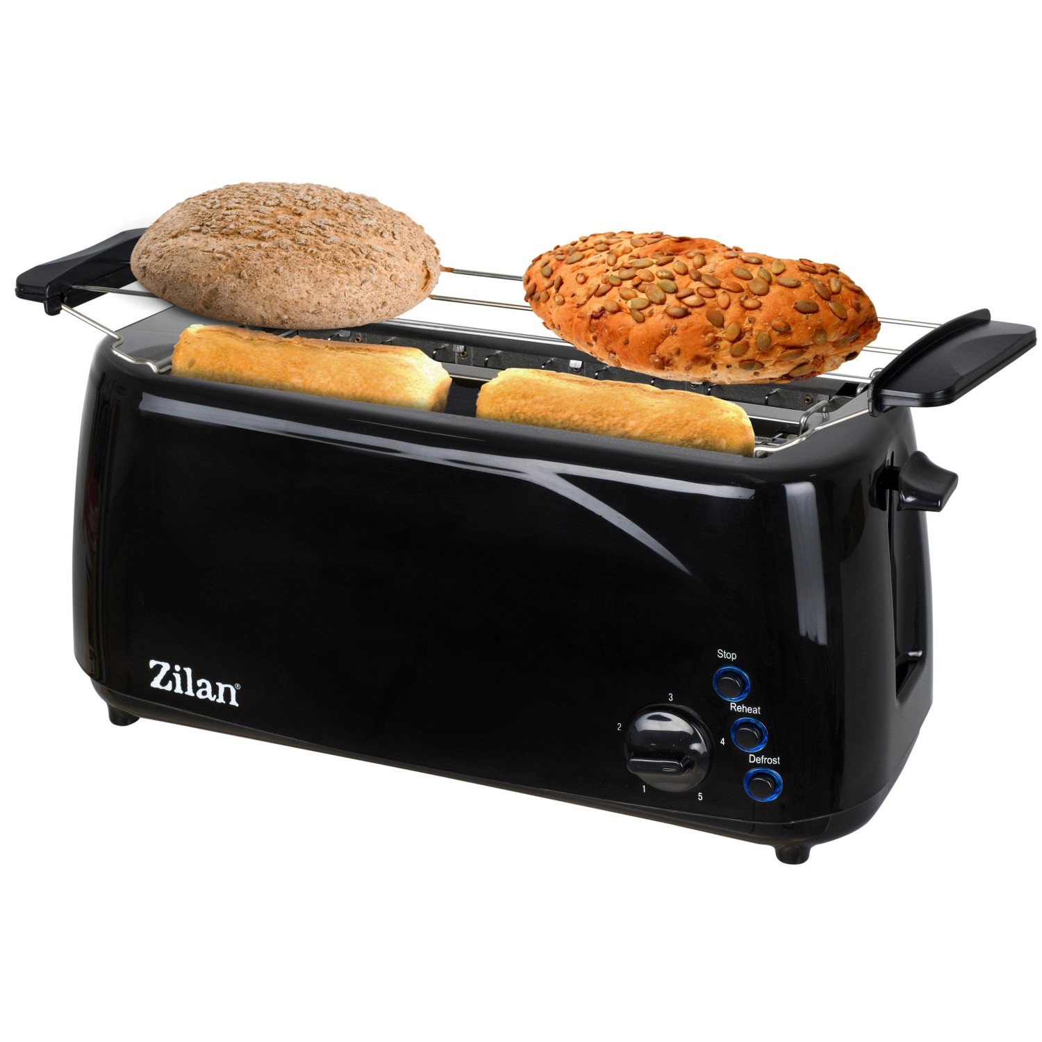 Zilan ZLN-2713 Langschlitz Toaster XXL 1400 Watt Schwarz