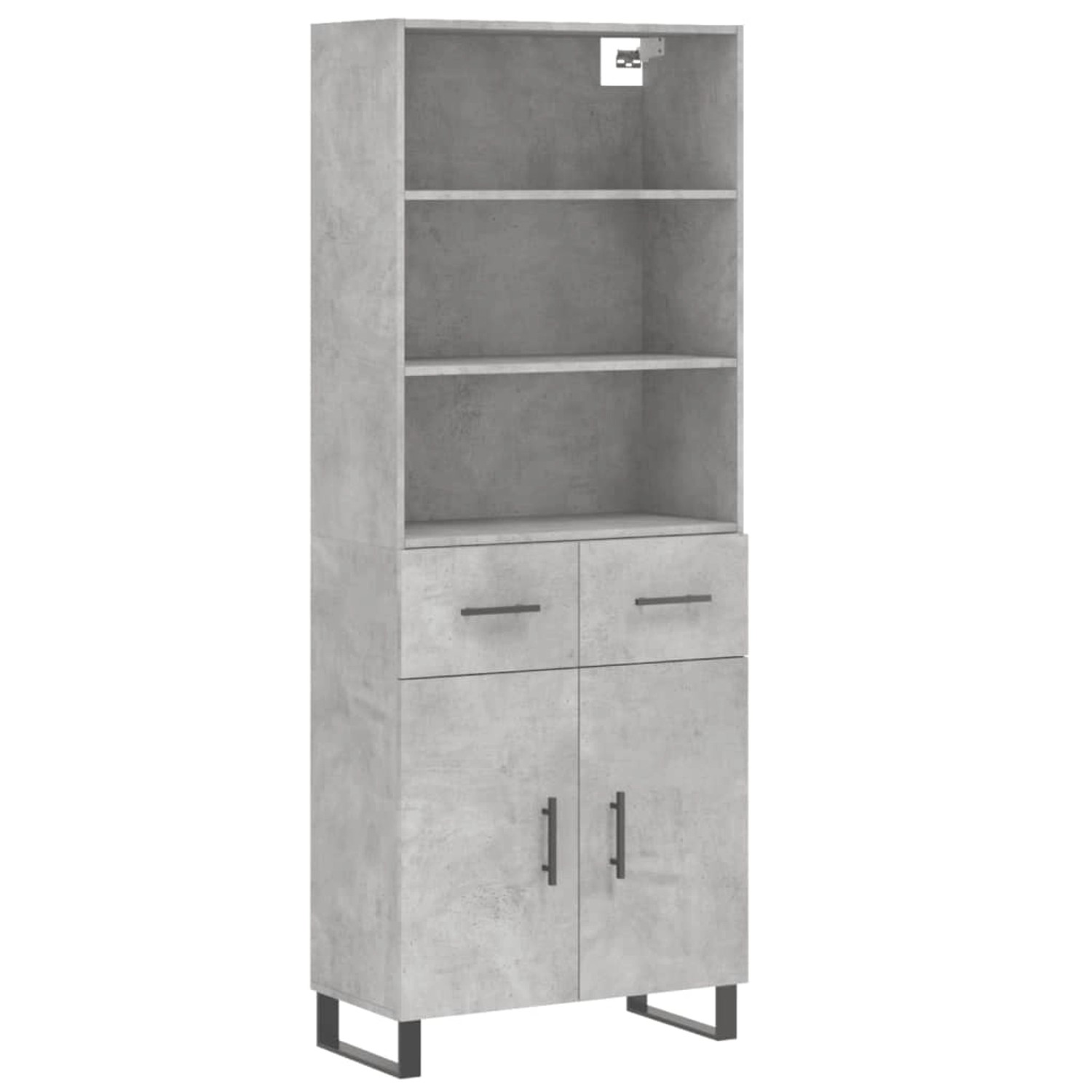 vidaXL Highboard Betongrau 69,5x34x180 cm Holzwerkstoff 3200541 günstig online kaufen