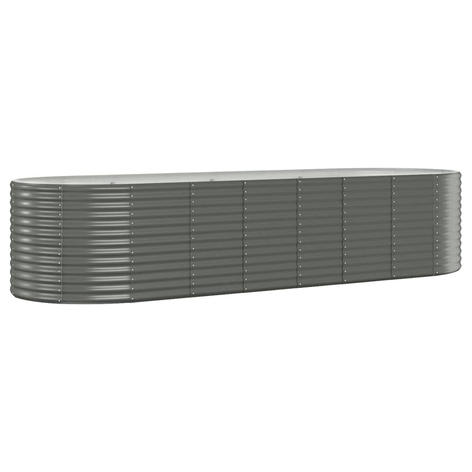 furnicato Hochbeet Pulverbeschichteter Stahl 322x100x68 cm Grau