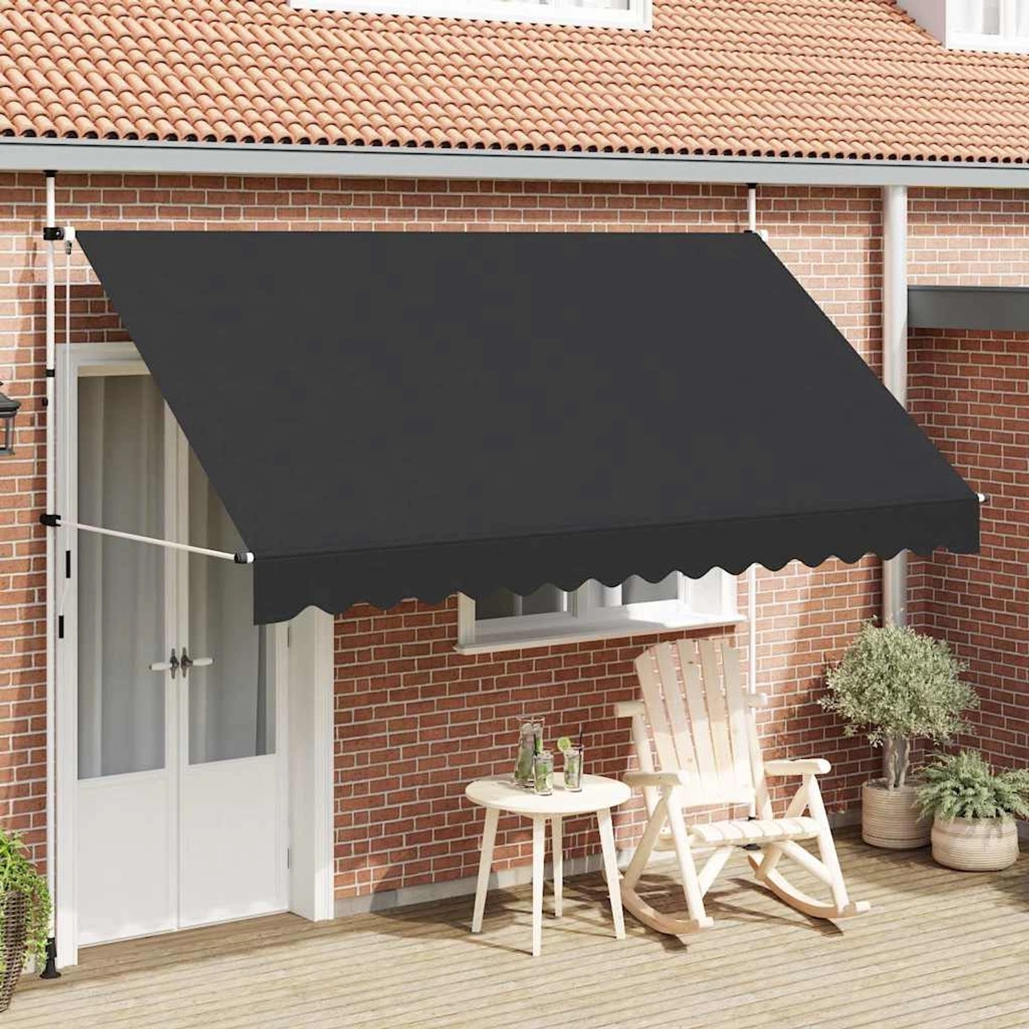 furnicato Einziehbare Markise Handbetrieben 350 cm Anthrazit günstig online kaufen