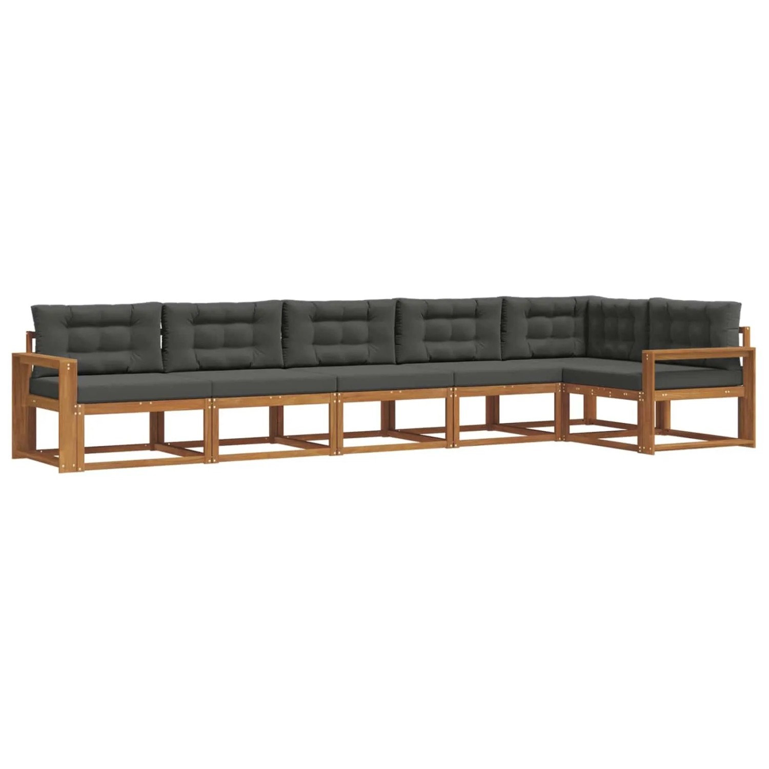 vidaXL Outdoor-Sofagarnitur mit Kissen 6-Tlg Natur und Anthrazit 3367655