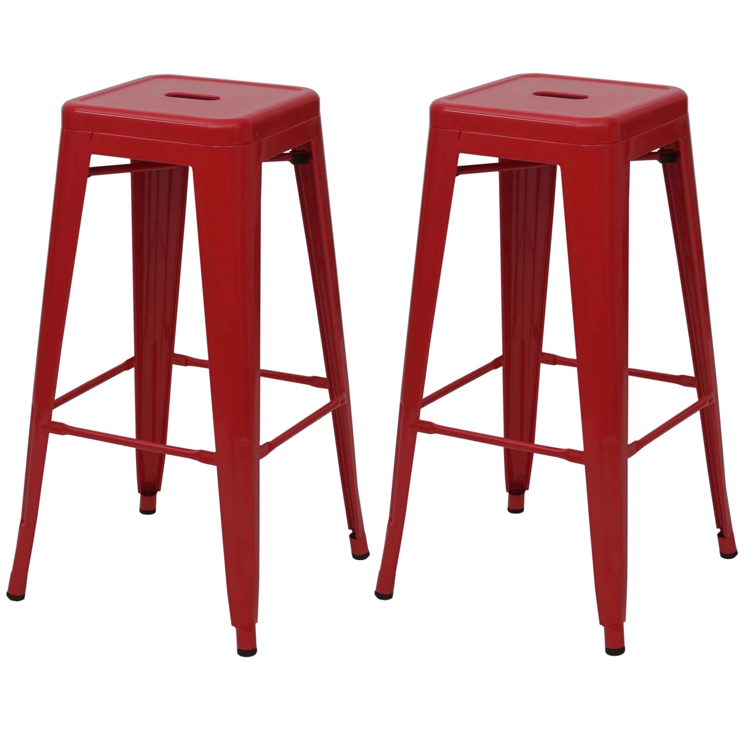 PROREGAL 2er-Set Barhocker Sitzhöhe 77cm Metall Industriedesign Stapelbar R günstig online kaufen
