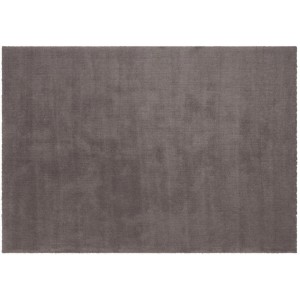 Lalee Teppich Velluto 400 in Taupe, 80x150 cm. Kurzflorteppich mit weicher Haptik.