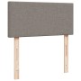 Boxspringbett vidaXL, taupe, 100x200 cm, Stoff. Bett mit Kopfteil und Holzfüßen.
