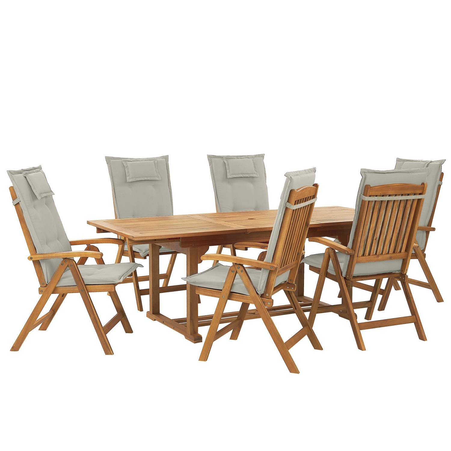 Beliani Gartentisch Set JAVA Taupe 90x220x105 günstig online kaufen