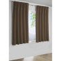 Blickdichter, taupefarbener Bennetti Schal mit Gardinenband, 245x140 cm, vor Fenster.