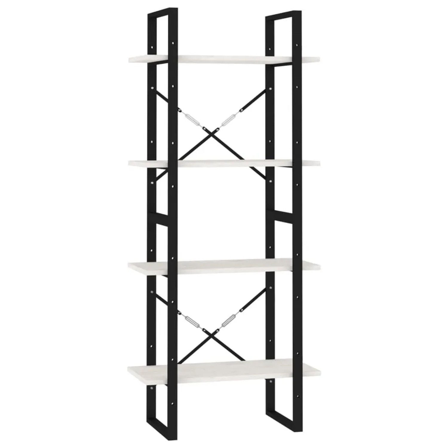 vidaXL Bücherregal 4 Böden Weiß 60x30x140 cm Massivholz Kiefer 806443 günstig online kaufen