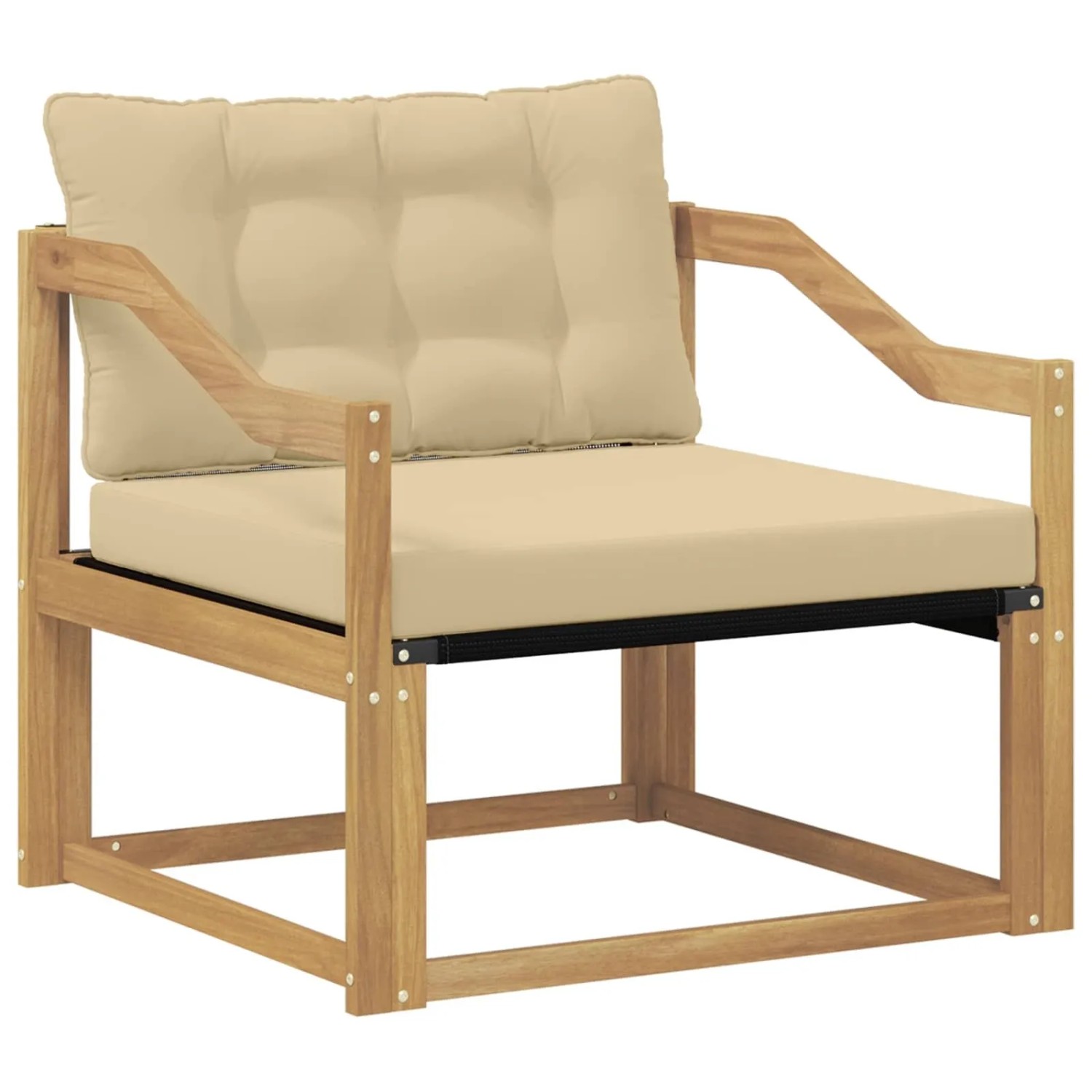 vidaXL Outdoor-Sofagarnitur Massives Akazienholz und Textilene Weiß 3439075