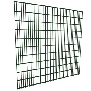 Doppelstabmatte Basic, 203x200 cm, moosgrün, für Gartenzäune. Robuste Zaunmatte aus verzinktem Stahl.
