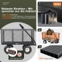 Sekey Garten Plattformwagen, dunkelgrau, mit Gitterseiten, robusten Luftreifen. Betont 550 kg Tragkraft, Stabilität und Rostschutz.