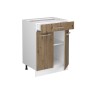 Vicco Küchenunterschrank R-Line, Artisan Eiche/Weiß, 60 cm, mit Schublade und Tür.