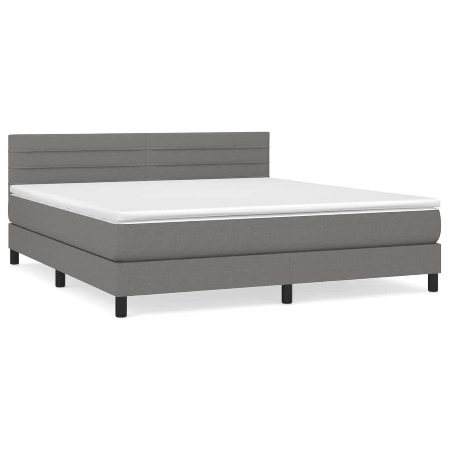 vidaXL Boxspringbett mit Matratze Dunkelgrau 180x200 cm Stoff1380440