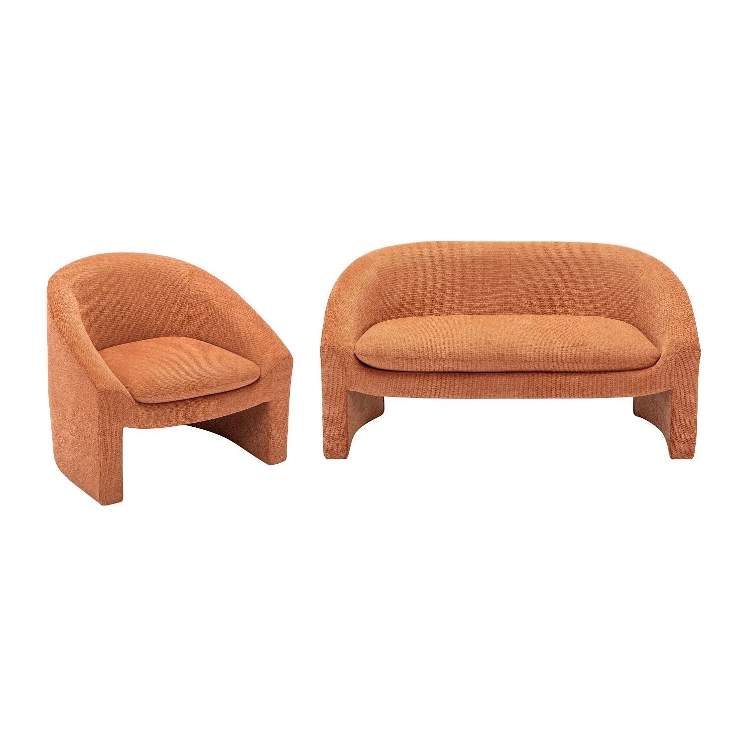 Vente-unique Couchgarnitur Mit Sessel Ossana Terracotta 137 cm  83 cm