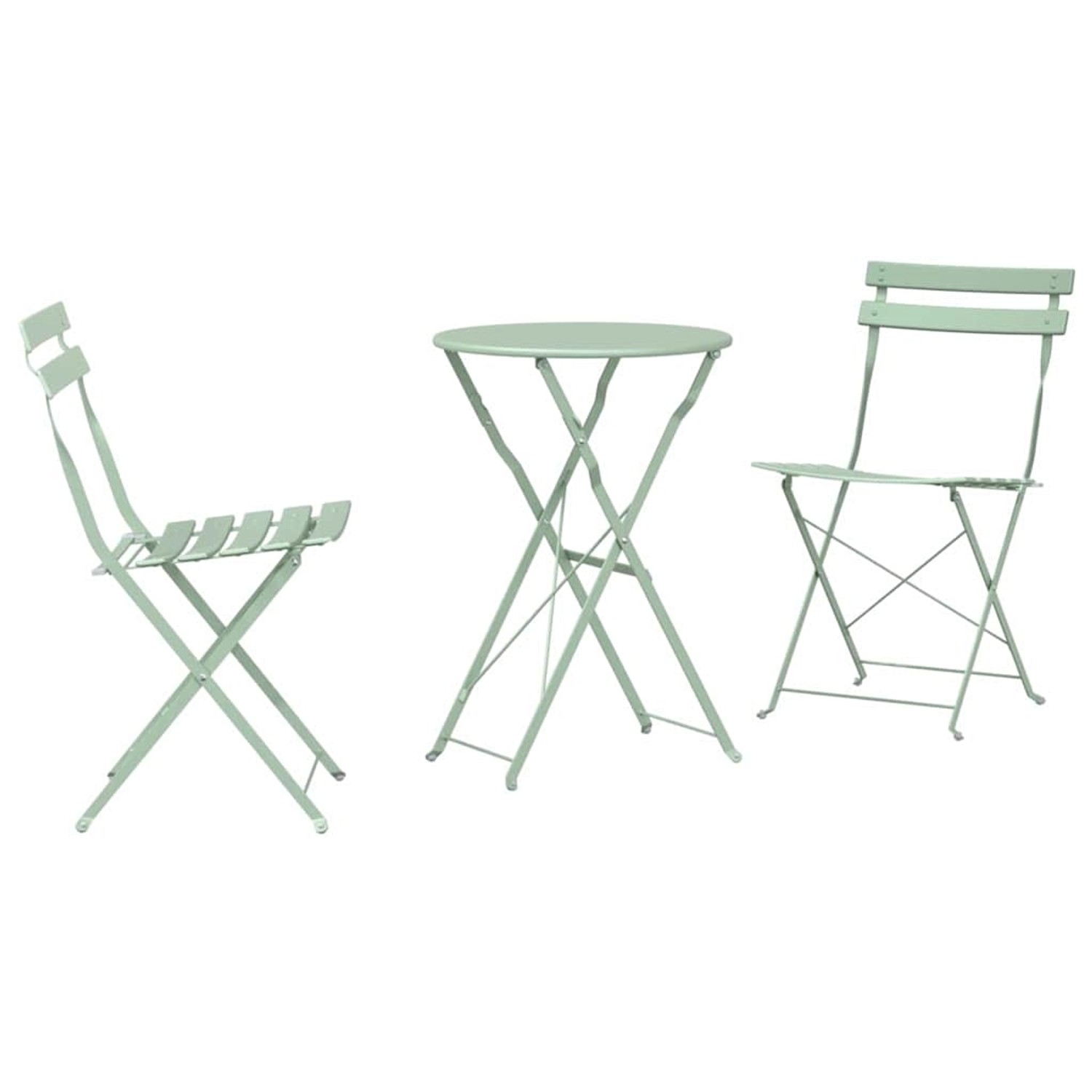 vidaXL Klappbar Bistro Set 3-Tlg Helles Mint Stahl 42002970