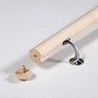 Handlauf Komplettset aus Fichte, 2000 mm lang, mit Halterung und Endstück.