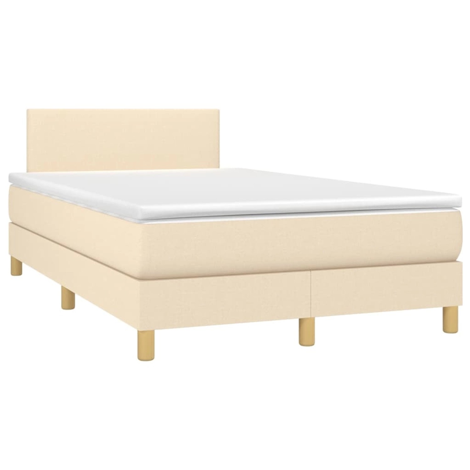 vidaXL Boxspringbett mit Matratze & LED Creme 120x200 cm Stoff 3133546 günstig online kaufen
