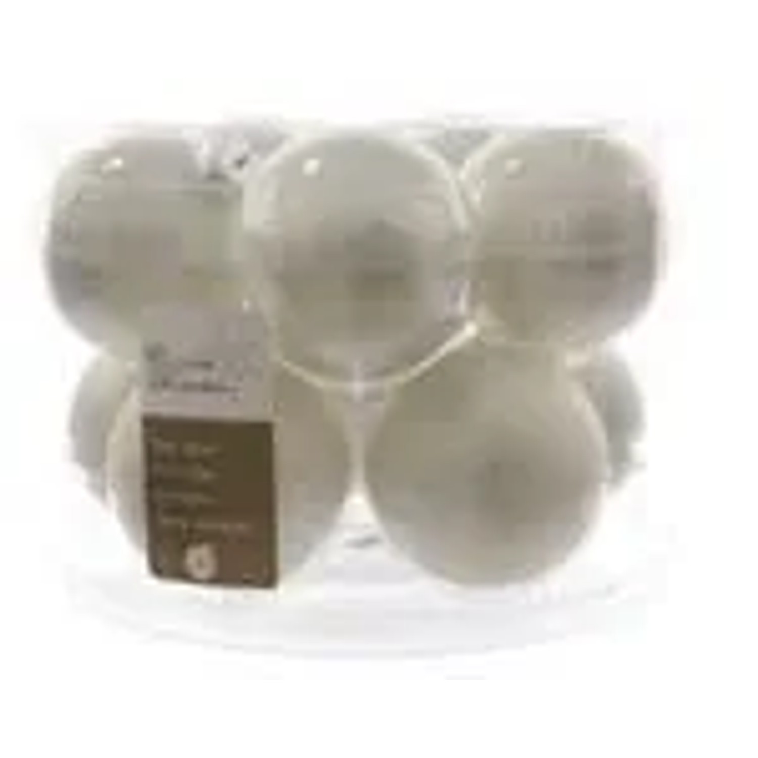 Kaemingk Weihnachtsbaumkugeln Glas  6 cm 10 Stueck Winterweiss Emaille Matt