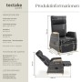 Grauer Tectake Rattansessel Pescara, verstellbar, mit Fußablage. Gepolsterter Loungesessel aus Polyrattan, Aluminiumgestell, Maße.