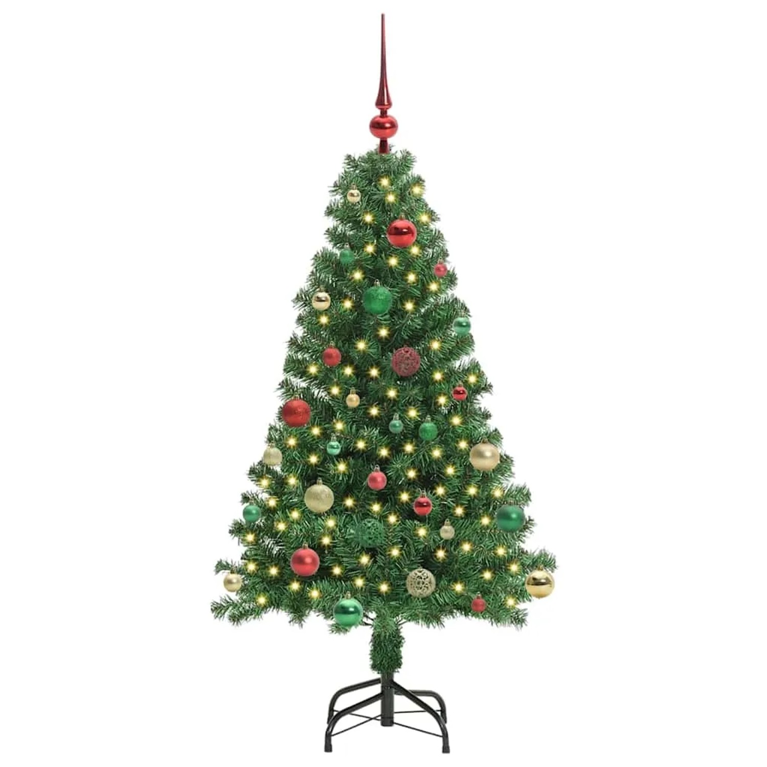 vidaXL Künstlicher Weihnachtsbaum mit 150 LEDs mit Ständer Grün 150 cm 3396908