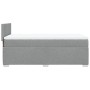 Hellgraues vidaXL Boxspringbett 100x200 cm mit Matratze und Kopfteil.