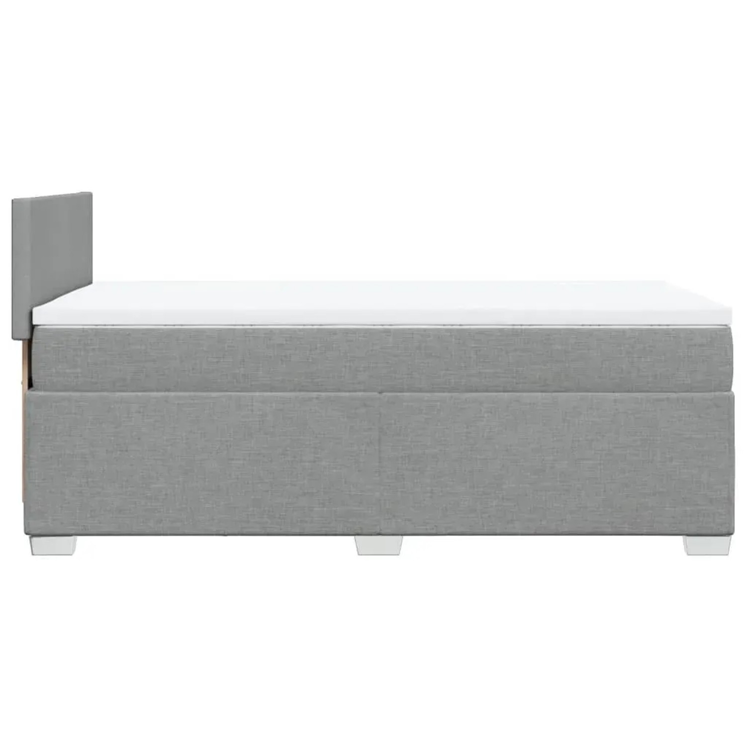 Hellgraues vidaXL Boxspringbett 100x200 cm mit Matratze und Kopfteil.