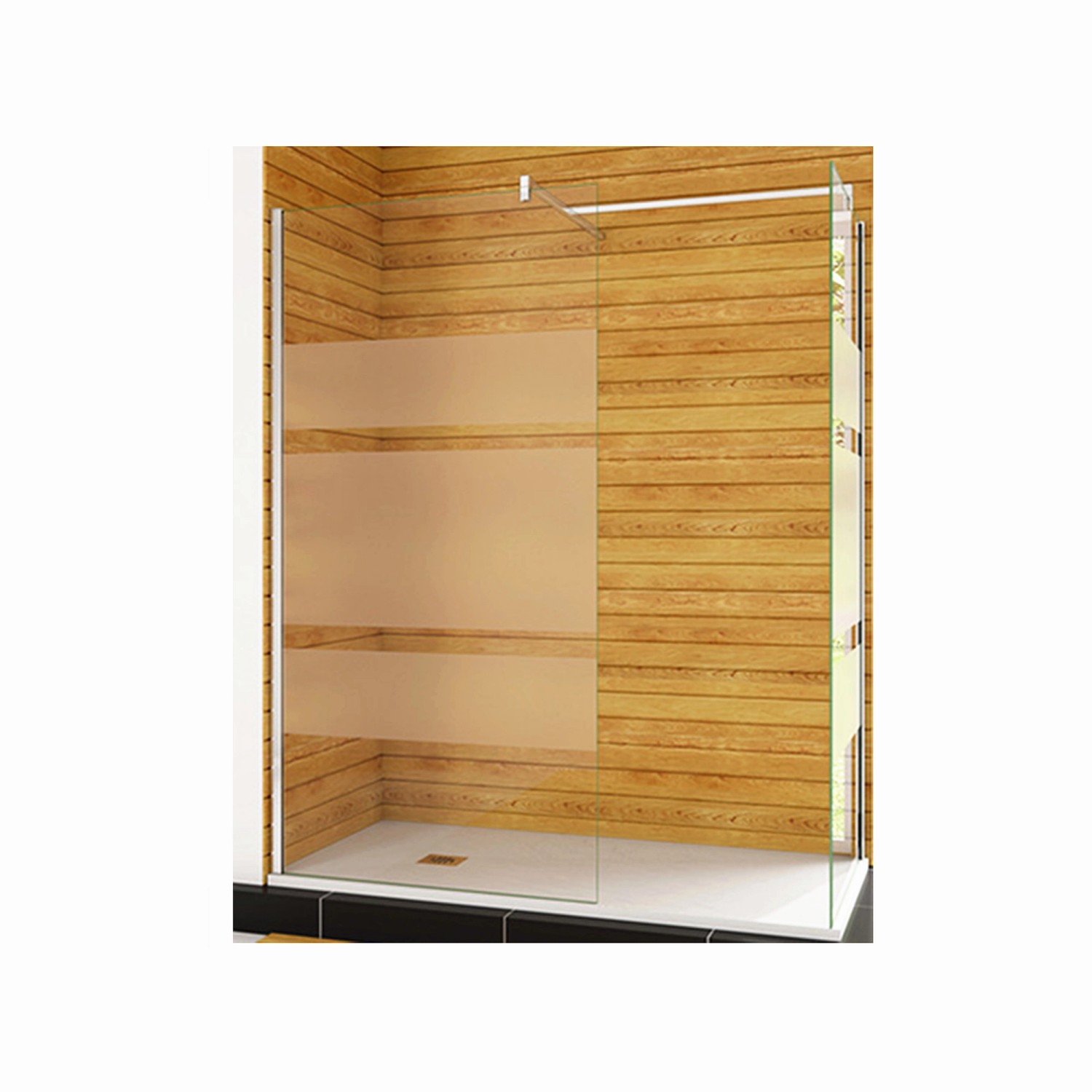 Duschparadies Duschkabine 100 x 80 x 190cm Walk in Glas 6mm Nano Glas Satin günstig online kaufen