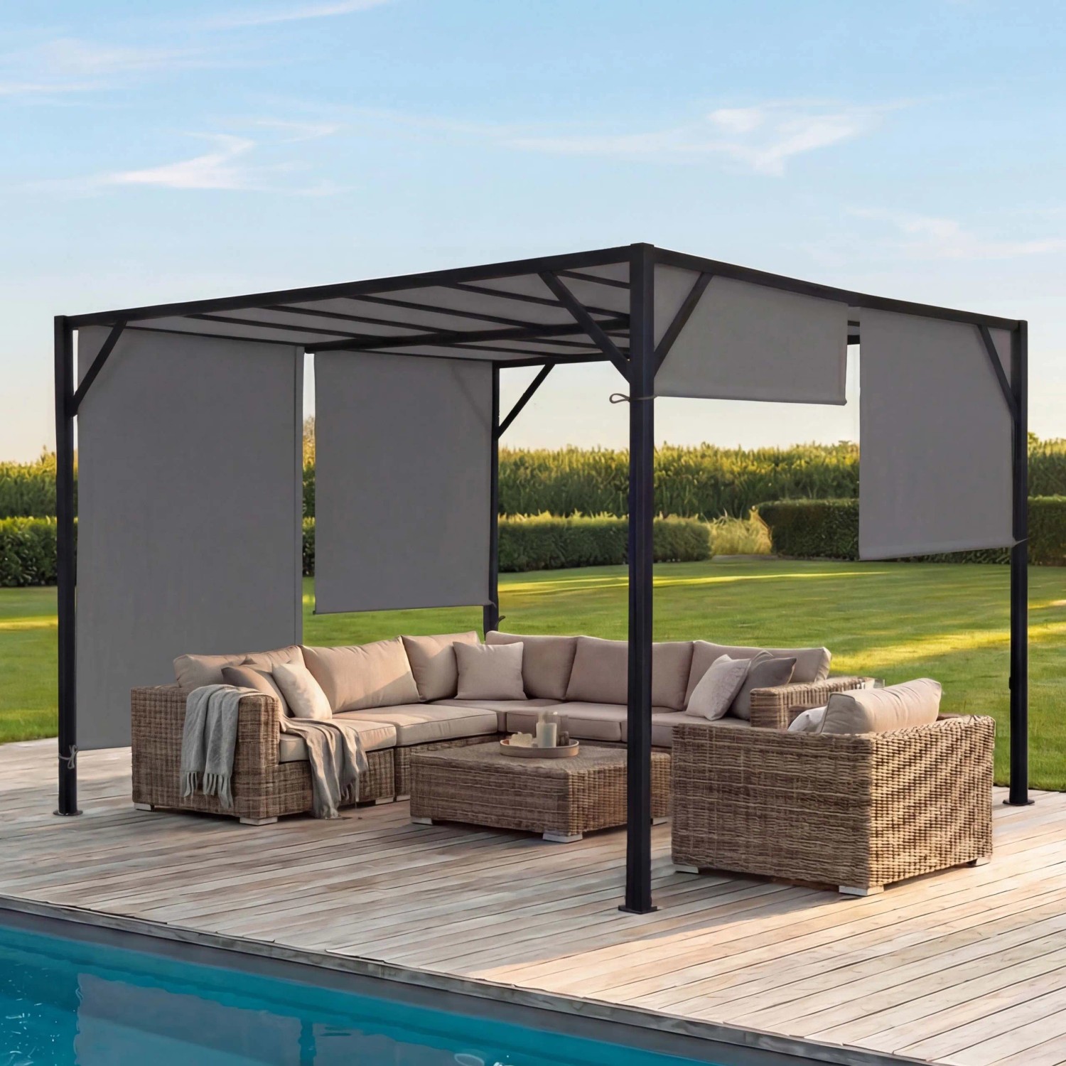 MCW Pergola Beja 4x4m Grau