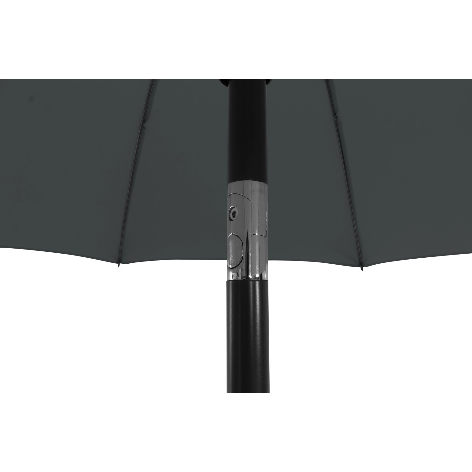 Detailaufnahme: Grauer Siena Garden Marktschirm City Ø 180 cm mit Schieber.