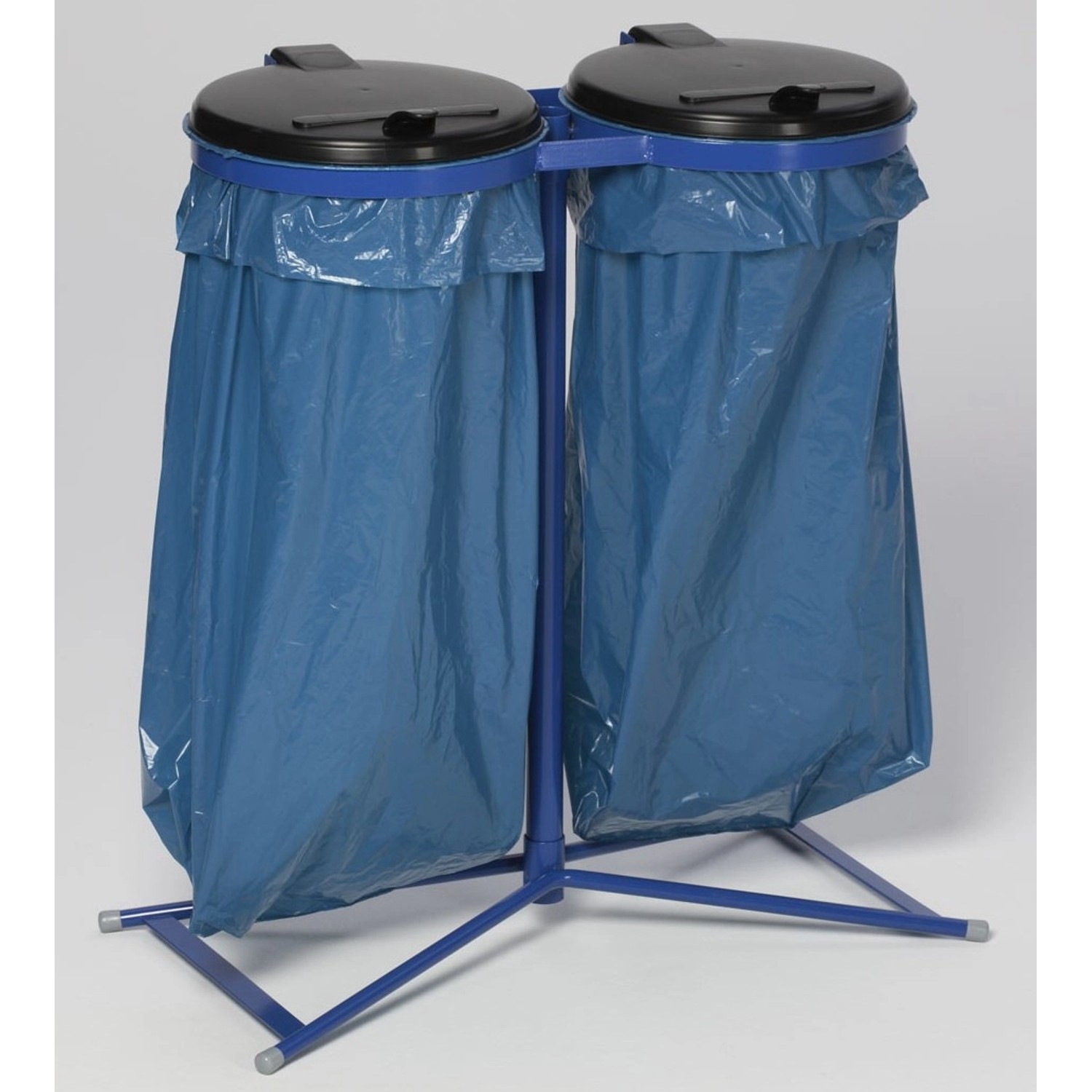 PROREGAL Robuster Doppel Abfallsammler Mit Kunststoff Deckel Stationär 2 x günstig online kaufen