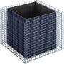 Eckiges Gabiona Gabionen-Hochbeet, 80x100x100 cm, Maschenweite 5x5 cm, Drahtkorb mit Vlies.
