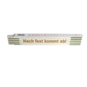 Stabila Zollstock 2m mit Lasergravur "Nach fest kommt ab!"