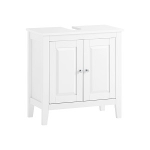 SoBuy Waschbeckenunterschrank Badschrank mit 2 Türen MDF 60x62x30cm Weiß FRG202-W