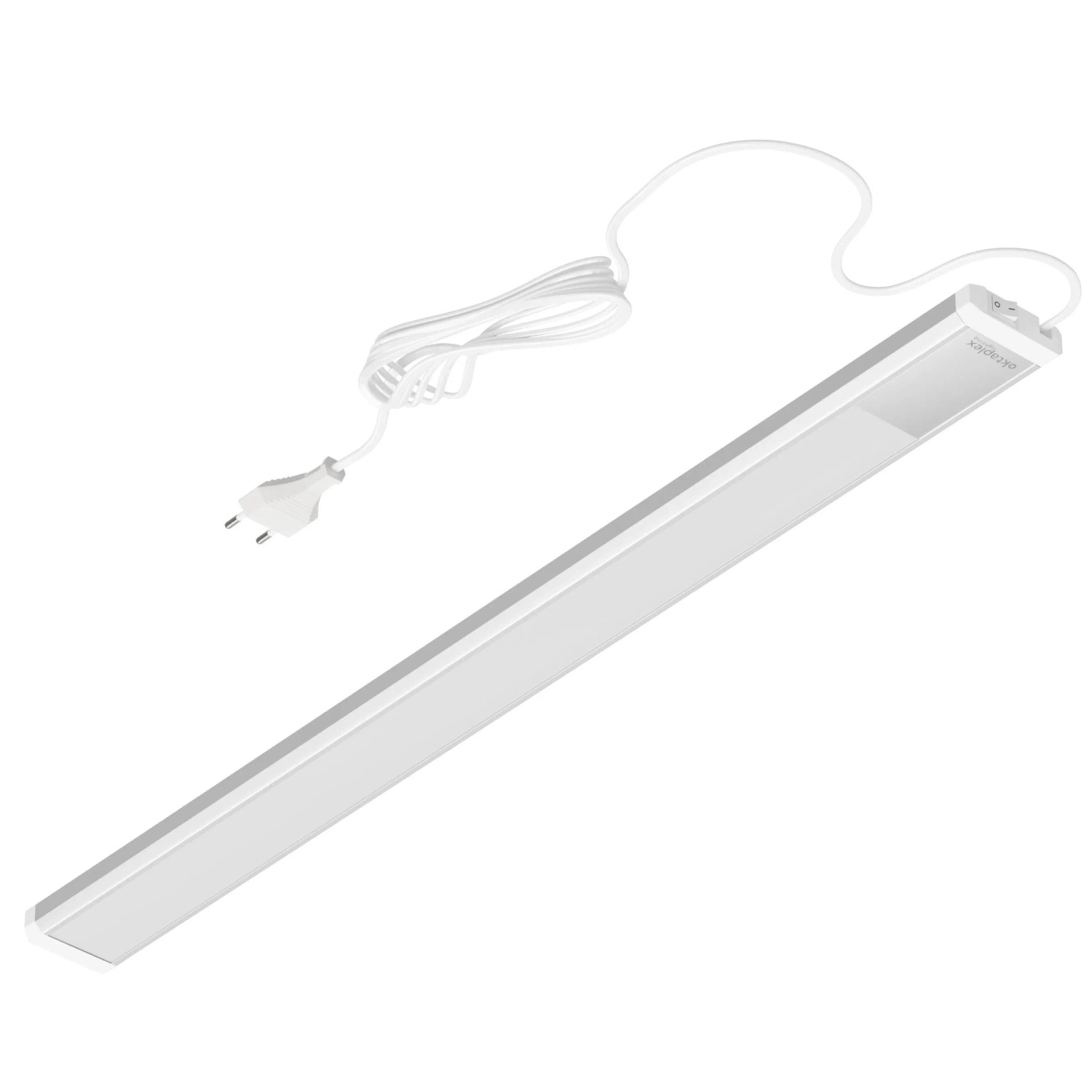 Oktaplex Riva LED-Unterbauleuchte Küche 10,3W 57,5 cm Neutralweiß 4000K Extra-Flach mit Schalter und Stecker Aluminium