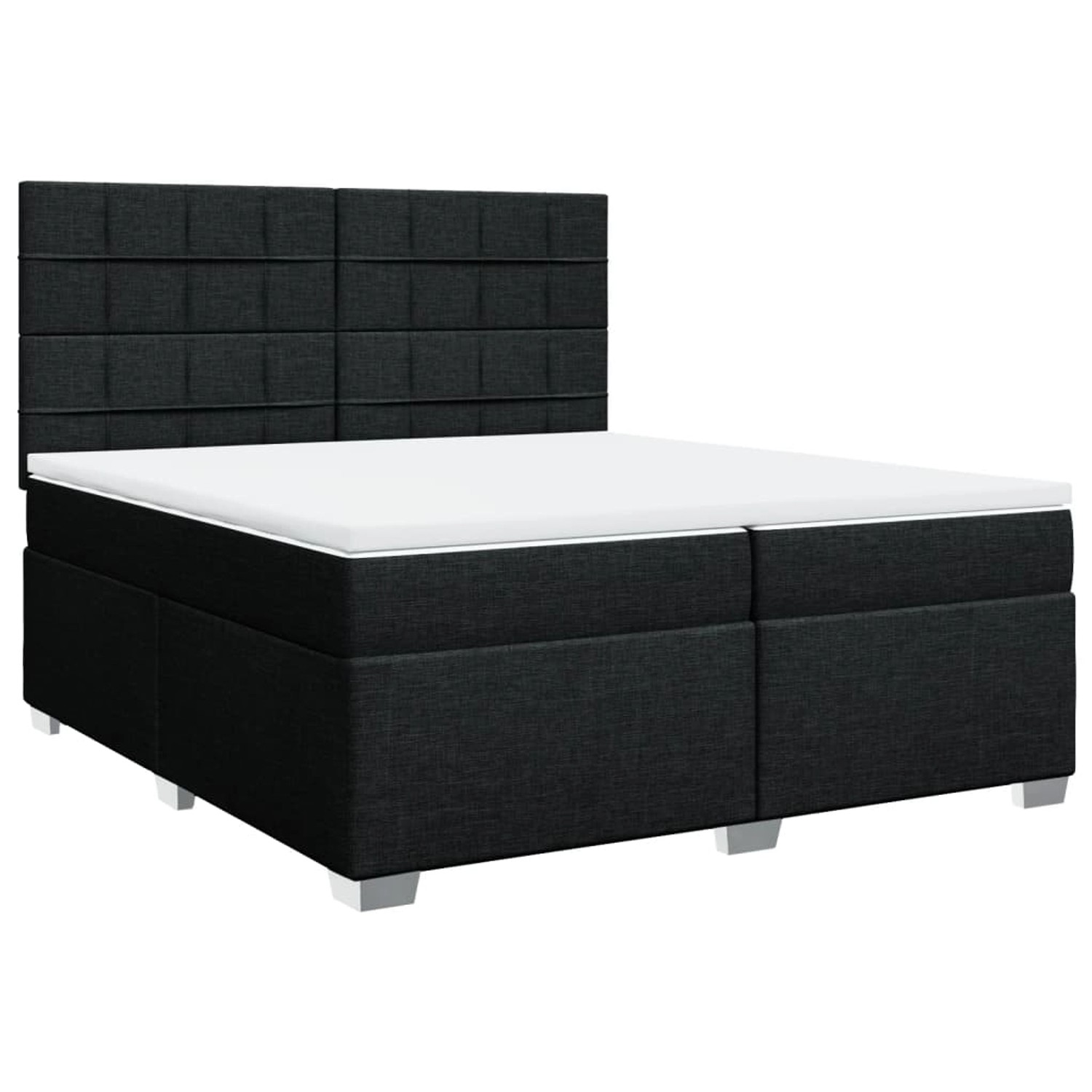 vidaXL Boxspringbett mit Matratze Schwarz 200x200 cm Stoff2106038 günstig online kaufen