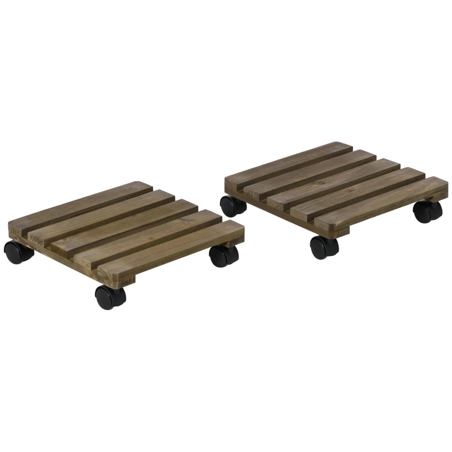 Outsunny Pflanzenständer Tannenholz Braun 30L x 30B x 7H cm