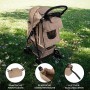 Beige Fronttasche aus Gewebe für Monstershop Haustierwagen, zur Befestigung am Hundetransportwagen.