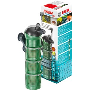 Eheim Aquaball 180 Innenfilter für Aquarien, modulares System mit grünem Gehäuse und Verpackung.