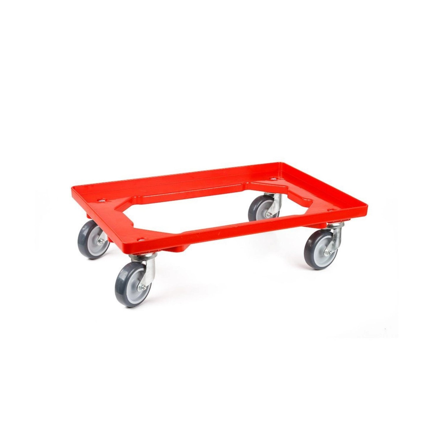 PROREGAL Transportroller für Euroboxen 60 x 40 cm mit Gummiräder Rot Offene günstig online kaufen