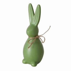 Grüne Boltze Osterfigur Paddy, Hase aus Dolomit mit Schleife, 18,5 cm hoch.