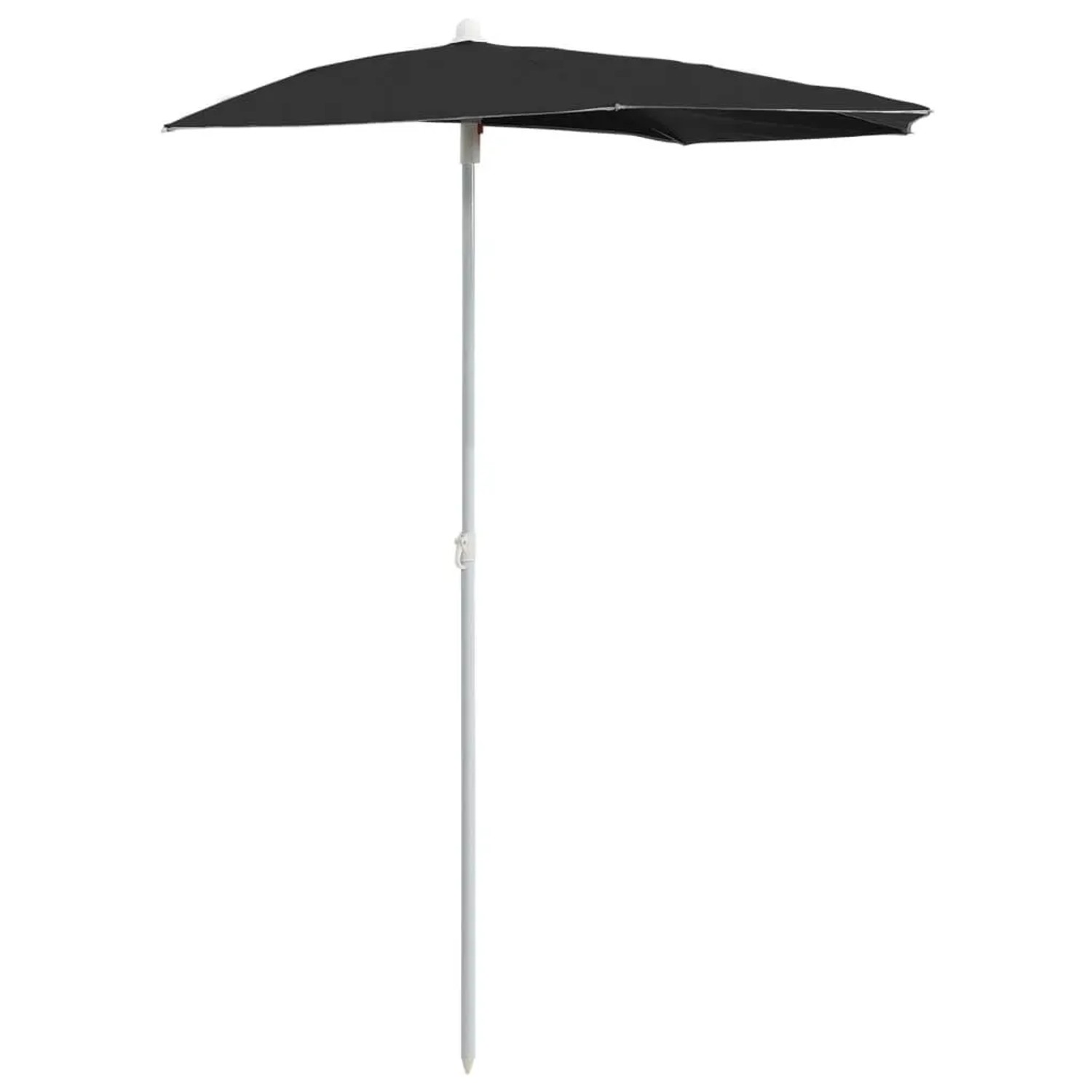 vidaXL Halb-Sonnenschirm mit Mast 180x90 cm Schwarz 315565 günstig online kaufen