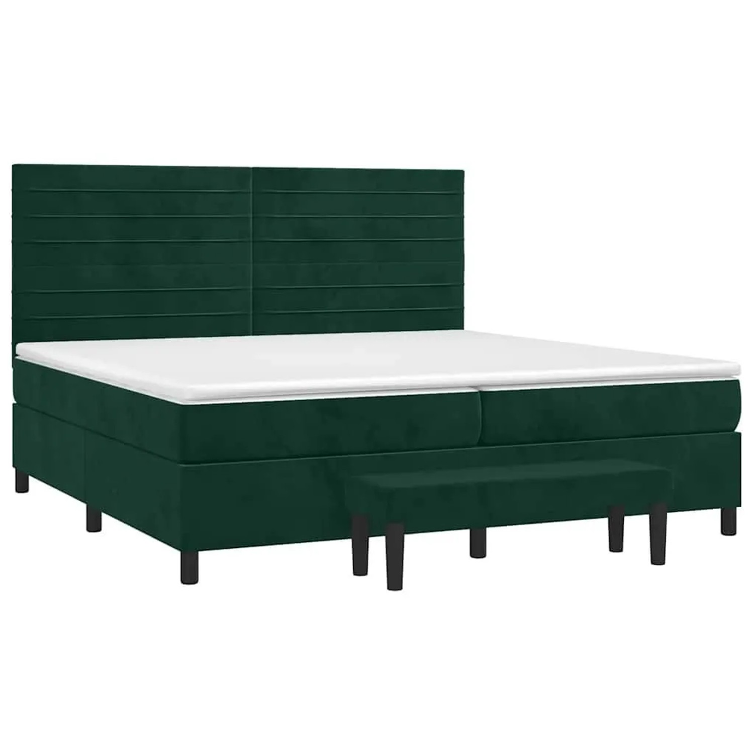 vidaXL Boxspringbett mit Matratze Dunkelgrün 200x200 cm Samt 3137926 günstig online kaufen