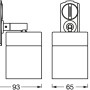 Technische Zeichnung Ledvance Schienensystem Spot Stelle Cylinder, Maße 14,2 cm, weiß-gold.