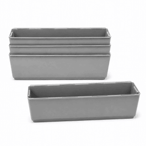 BigDean 4er Set Paletten Blumenkästen Einsatz mit Hängesystem zum Einhängen 37cm Grau Pflanzkasten für Europalette Balkonkasten Blumentopf