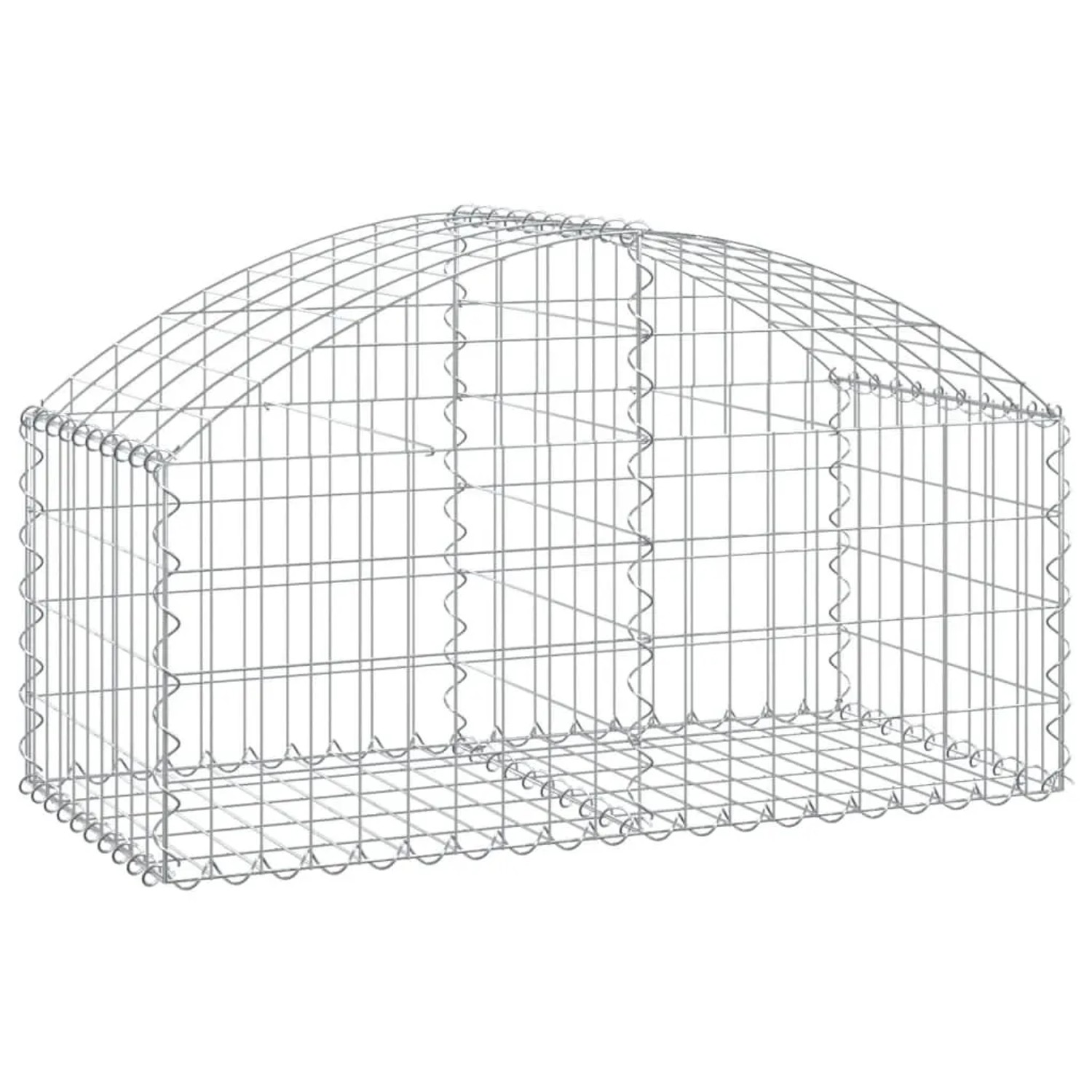vidaXL Gabione mit Hochbogen 100x50x40/60 cm Verzinktes Eisen 153432