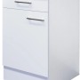 Flex-Well Exclusiv Unterschrank Joelina, 50 cm, Weiß mit Schublade und Tür.