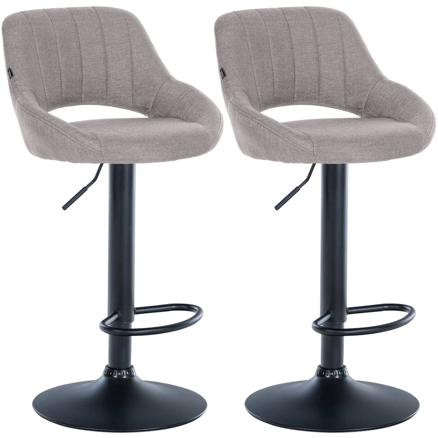 DELUKE 2er Set Barhocker SEGAD Stoff Grau 47x48x85cm Schwarz Barstuhl Mit Lehne Tresenhocker Tresenstuhl